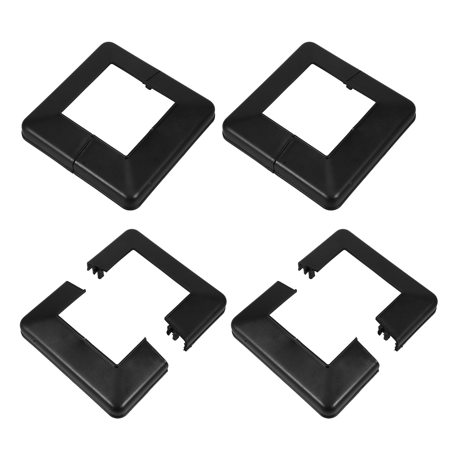 Home Improvement Fence - 4Pcs Black Deck Post Base Cover
